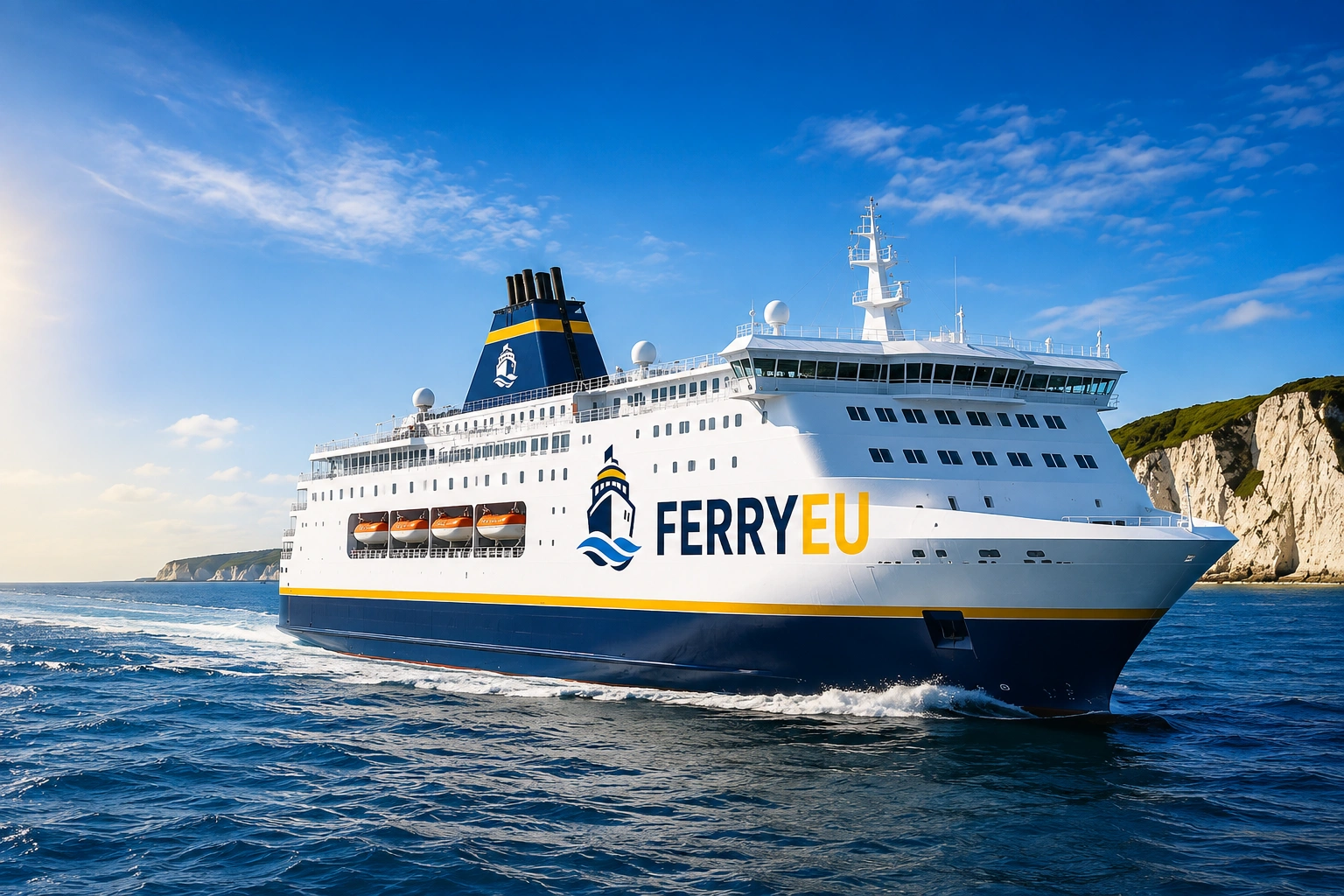 Ferry de passageiros no mar