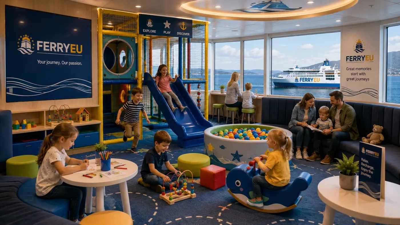 Área infantil a bordo de um ferry