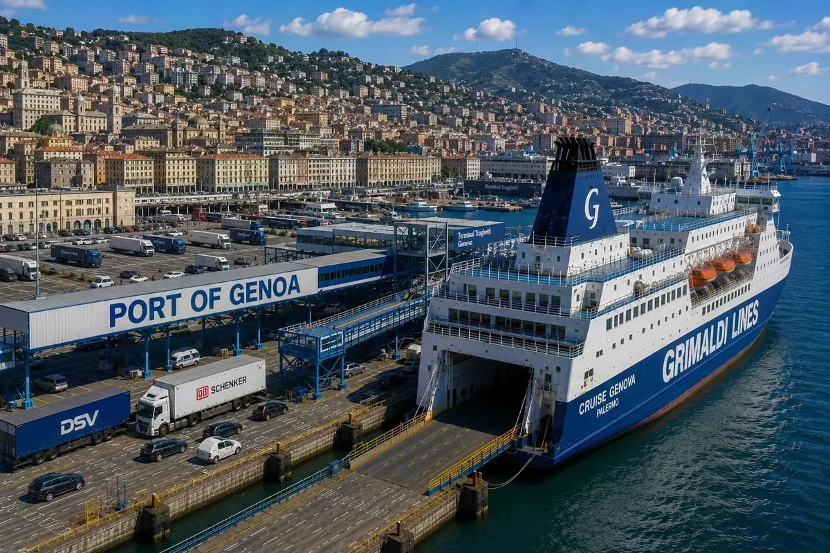 Porto de ferry de Génova na Ligúria